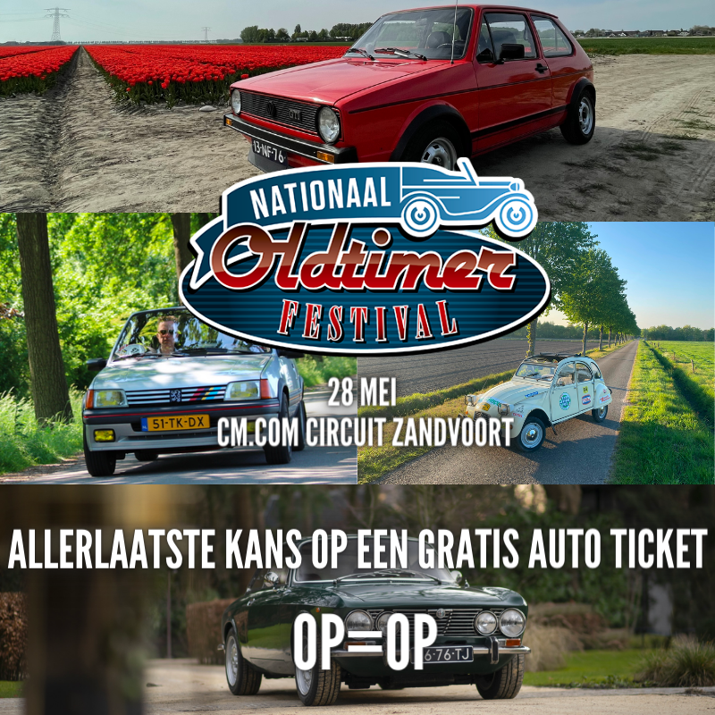Gratis auto ticket voor het  Nationaal Oldtimer Festival 
