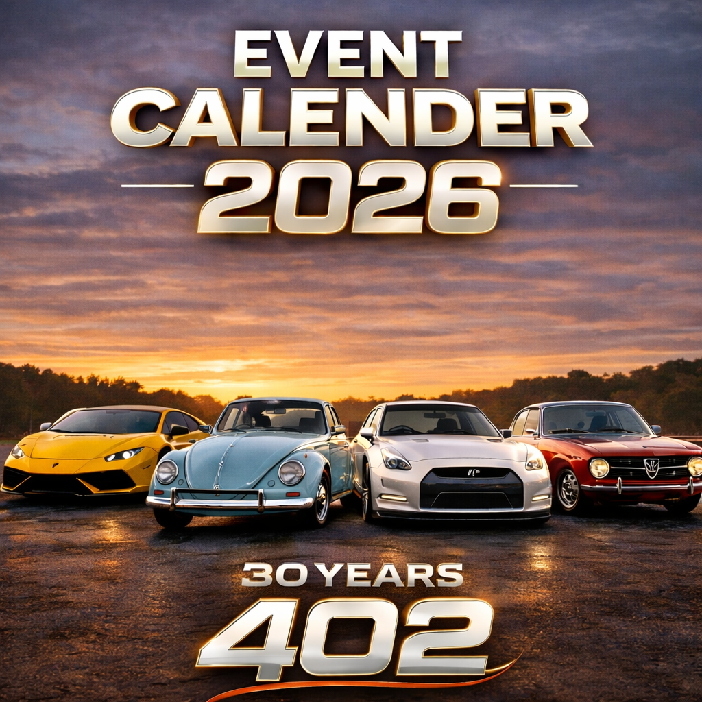 De 402 Automotive eventkalender voor 2026 is bekend!
